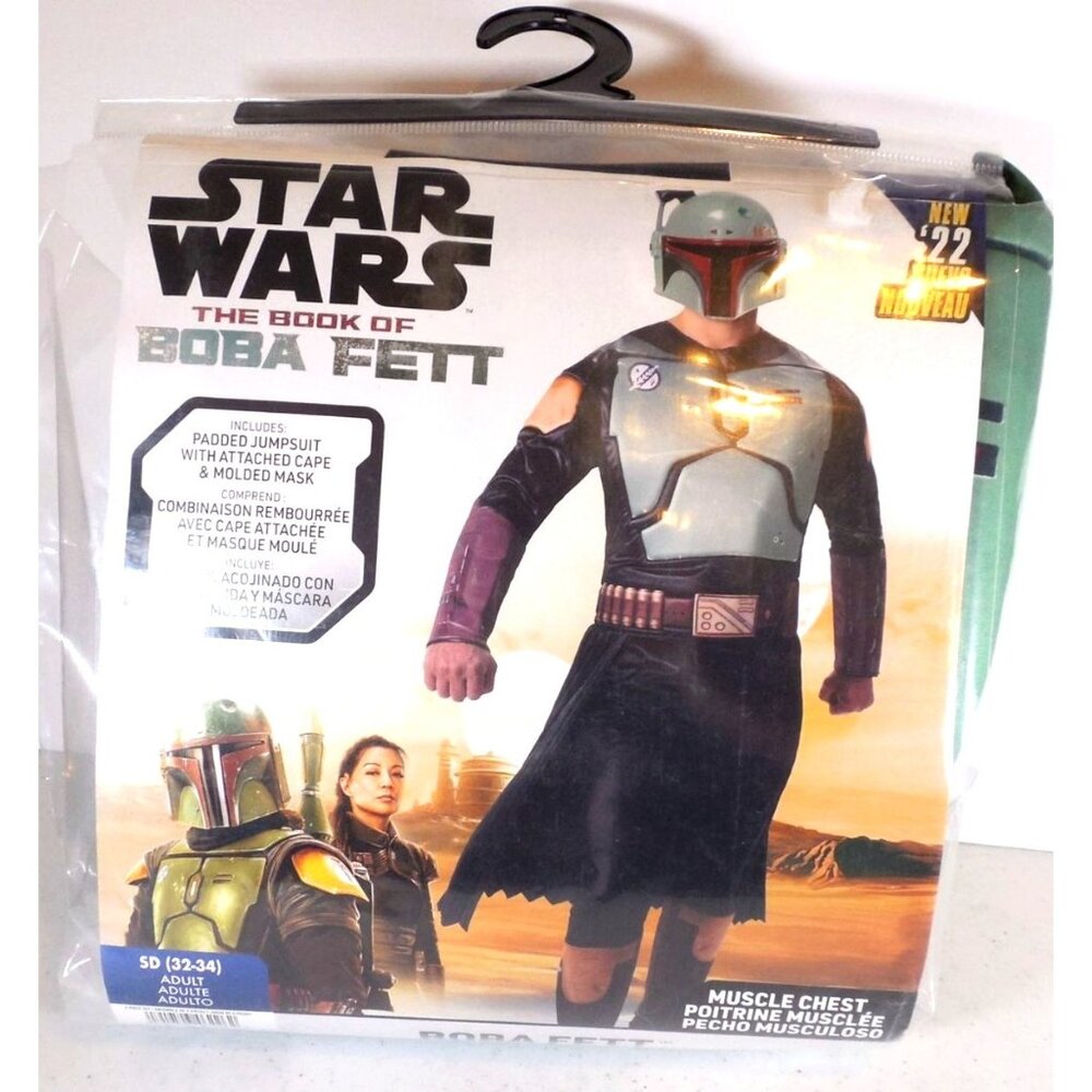 Star Wars The Book Of Boba Fett Mens Costume With Padded Jumpsuit Attached Cape